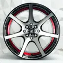 RIN 16X7 4-100/114.3 R1 SPORT 658 BLACK MACHINE FACE RED LINE ET38 CB73.1